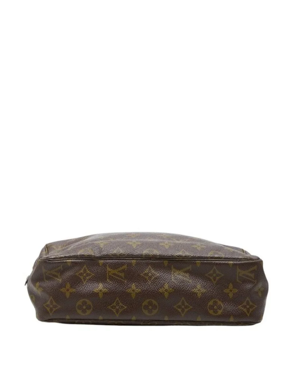 Louis Vuitton Monogram Trousse Toilet 28 Clutch Brown Leather